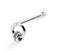 3 Rings Shaped Silver Bone Nose Stud NSKD-42